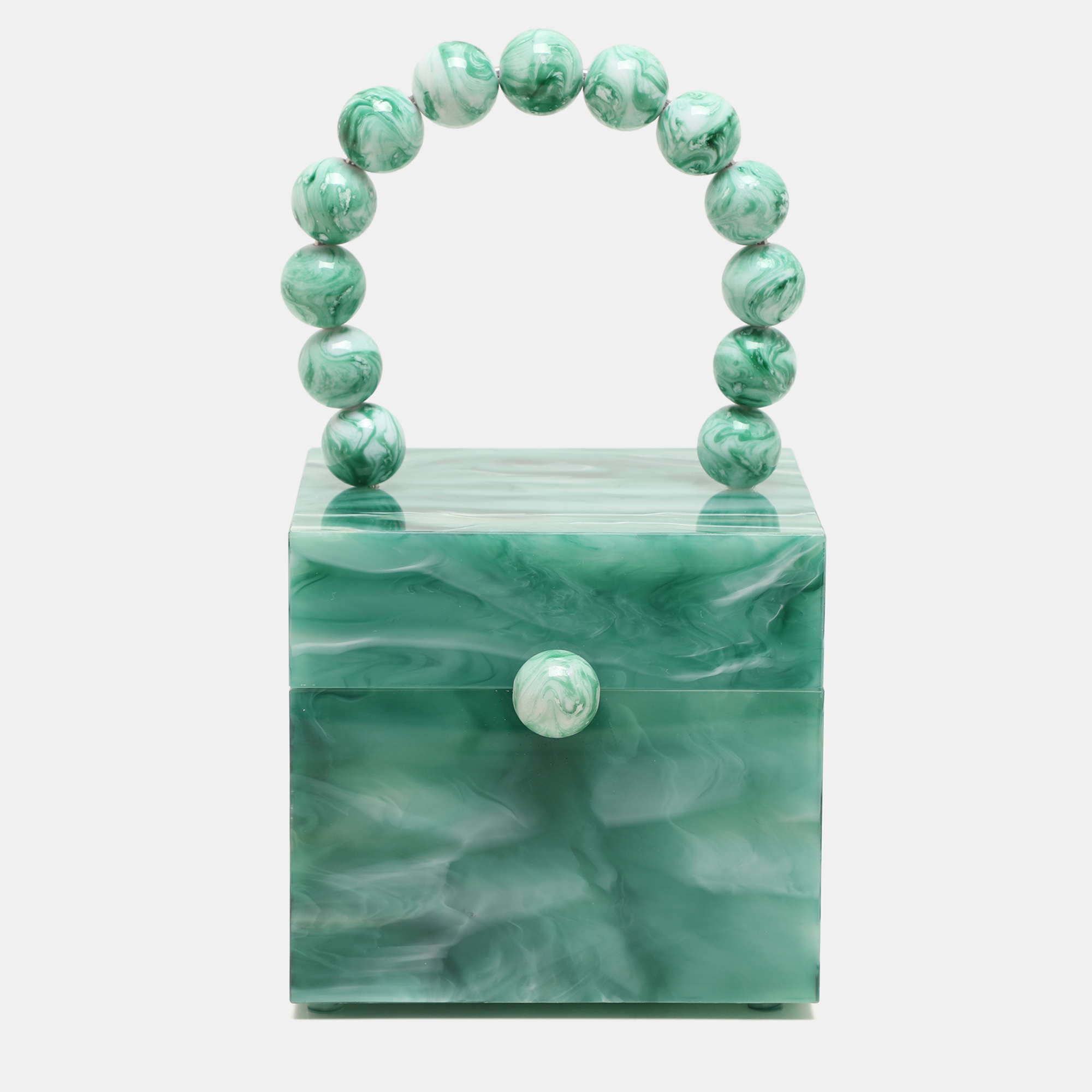 

Cult Gaia Sage Acrylic Eos Top Handle Box Bag, Green