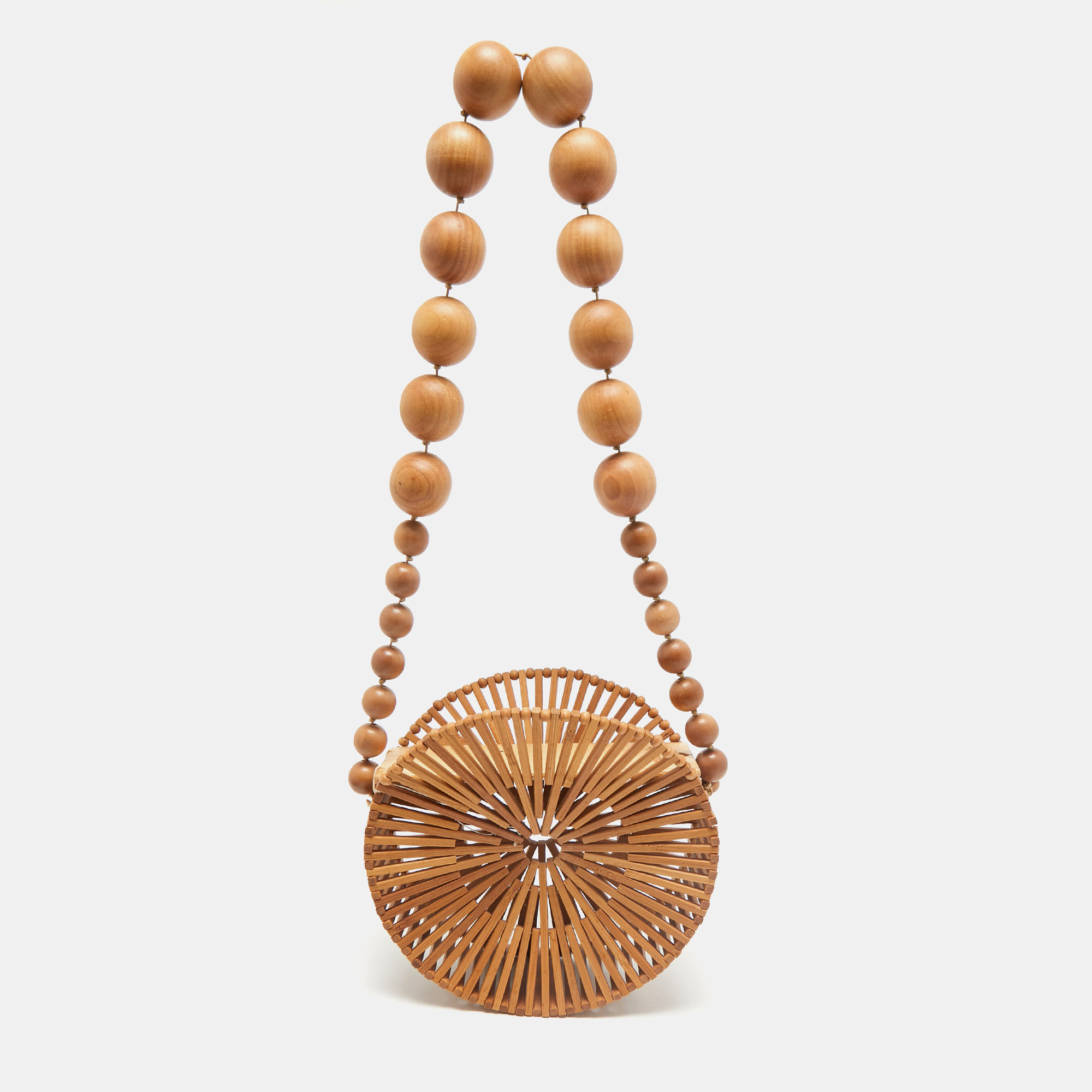 

Cult Gaia Brown Bamboo Luna Crossbody Bag