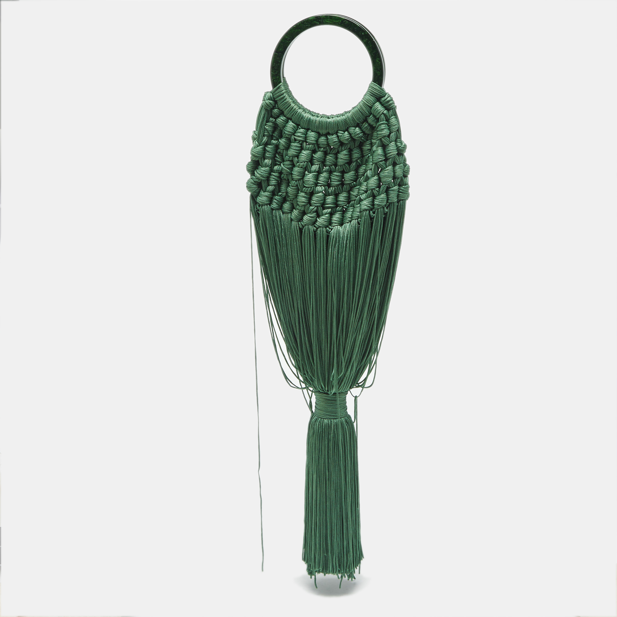 

Cult Gaia Green Fabric Angelou Clutch