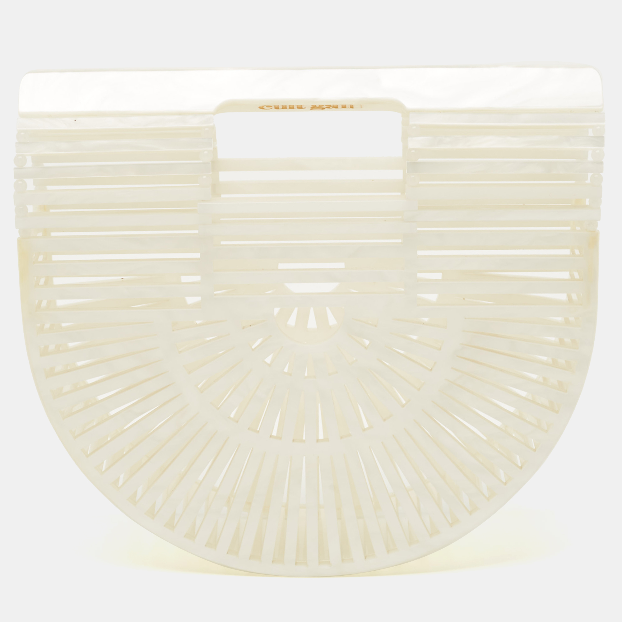 

Cult Gaia Pearl White Acrylic Mini Ark Clutch