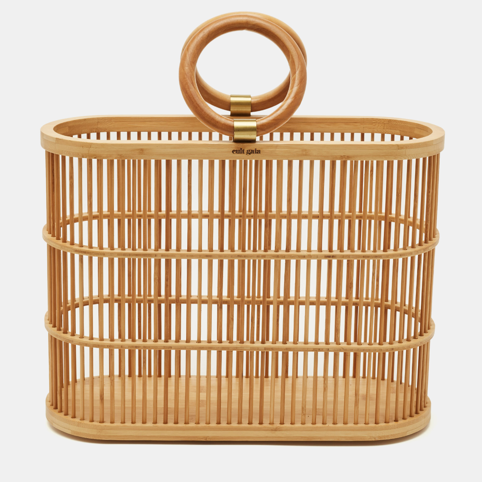 

Cult Gaia Coco Beige Bamboo Tote
