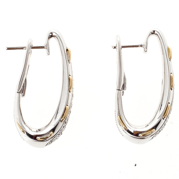 

Damiani Diamond Pave Laced Edge Earrings Small, Silver