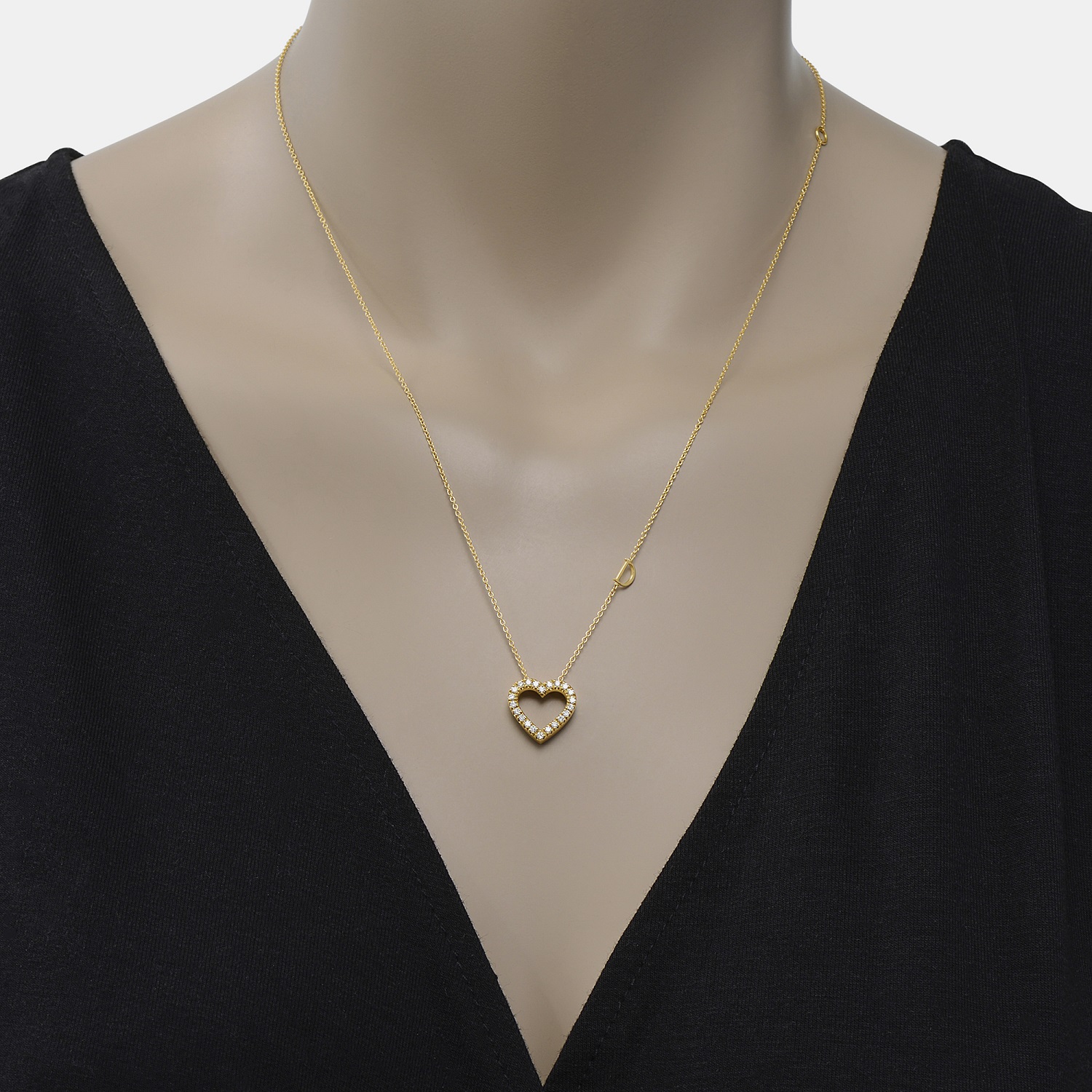 

Damiani 18K Yellow Gold, Diamond 0.25ct. tw. Heart Pendant Necklace