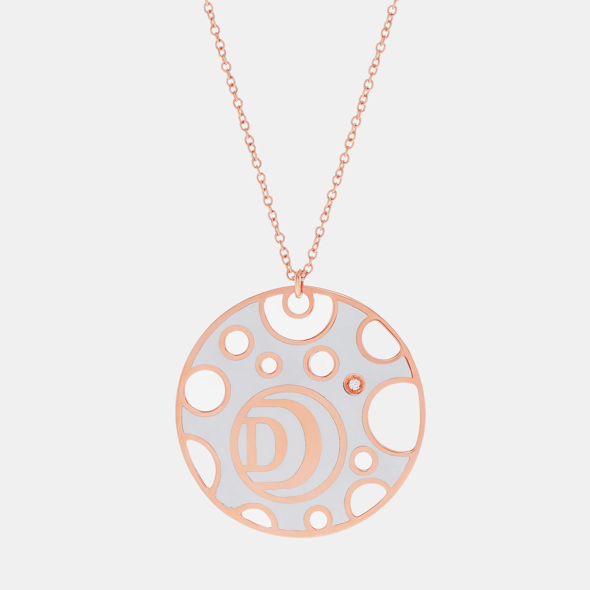 

Damiani Damianissima 18K Rose Gold, White Diamond Reversible Pendant Necklace