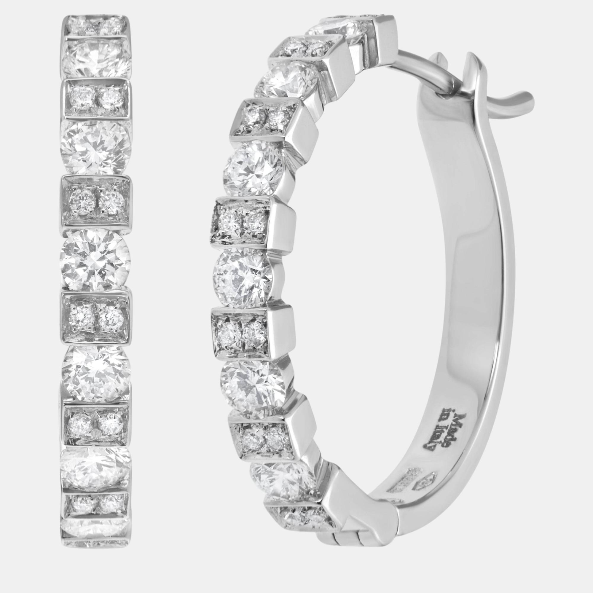 

Damiani 18K White Gold Diamond 1.01ct. tw. Huggie Earrings