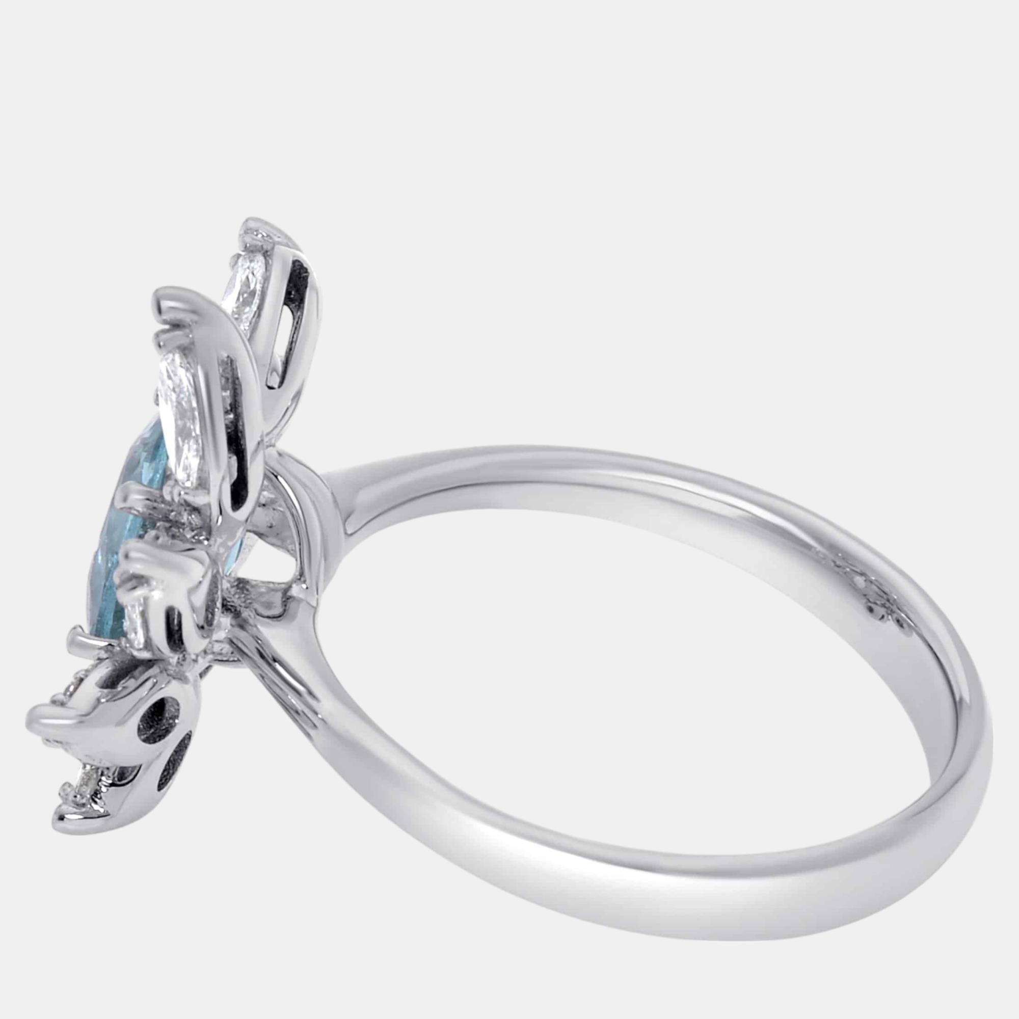 

Damiani 18K White Gold, Aquamarine and Diamond 0.68ct. tw. Cocktail Ring