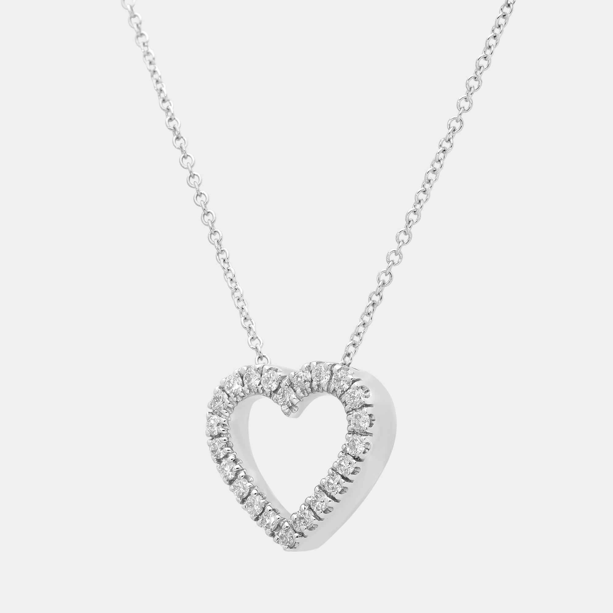 

Damiani 18K White Gold, Diamond Heart Pendant Necklace