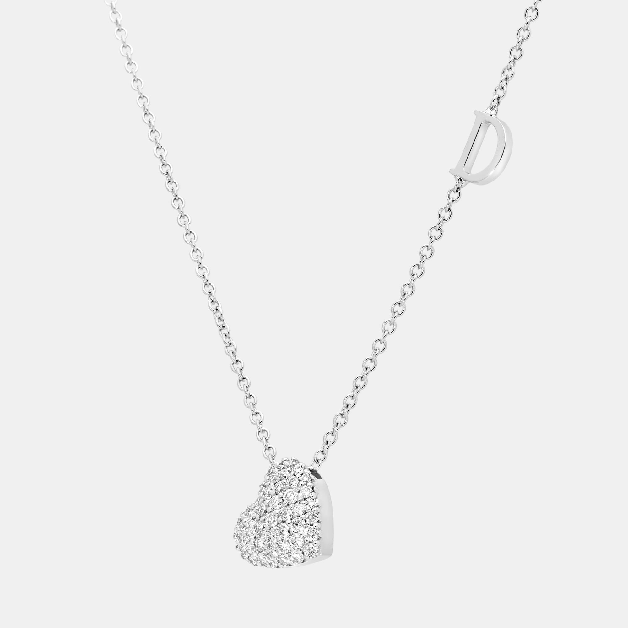 

Damiani 18K White Gold, Diamond Heart Pendant Necklace