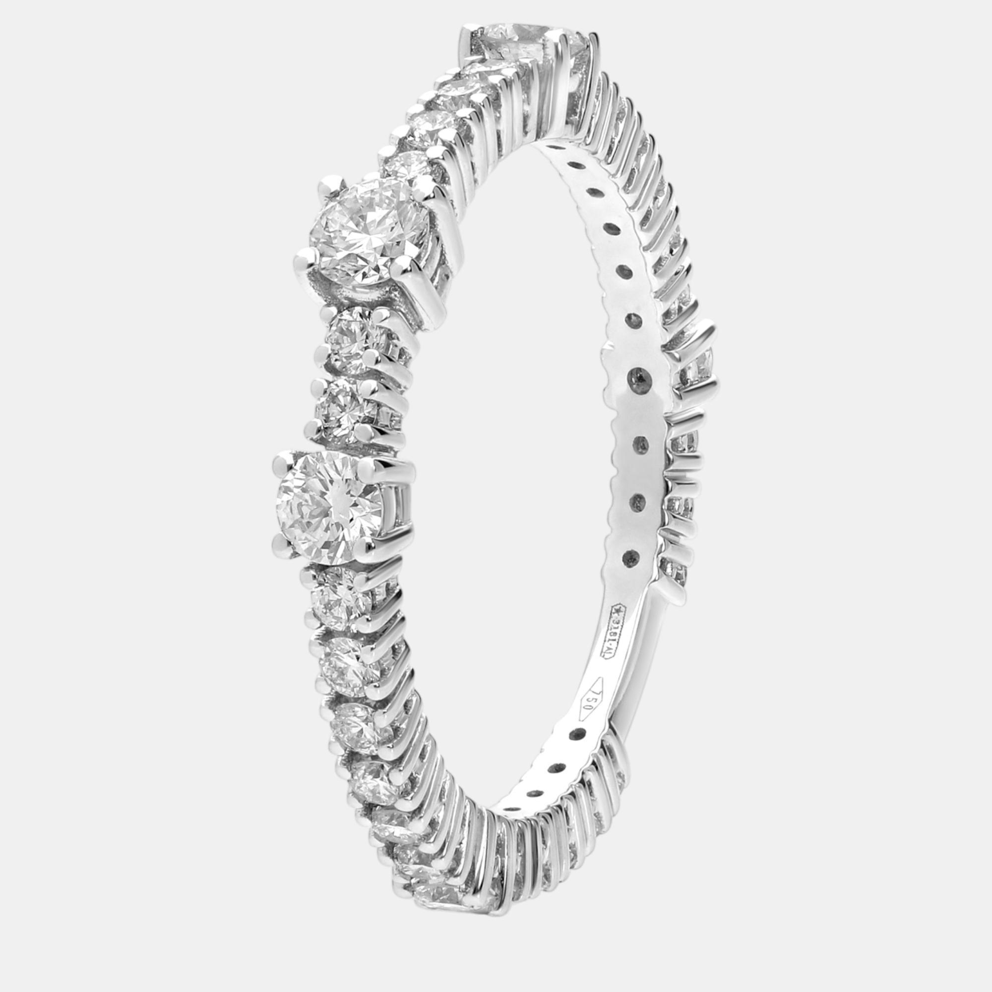 Pre-owned Damiani 18k White Gold Diamond Eternity Band Ring