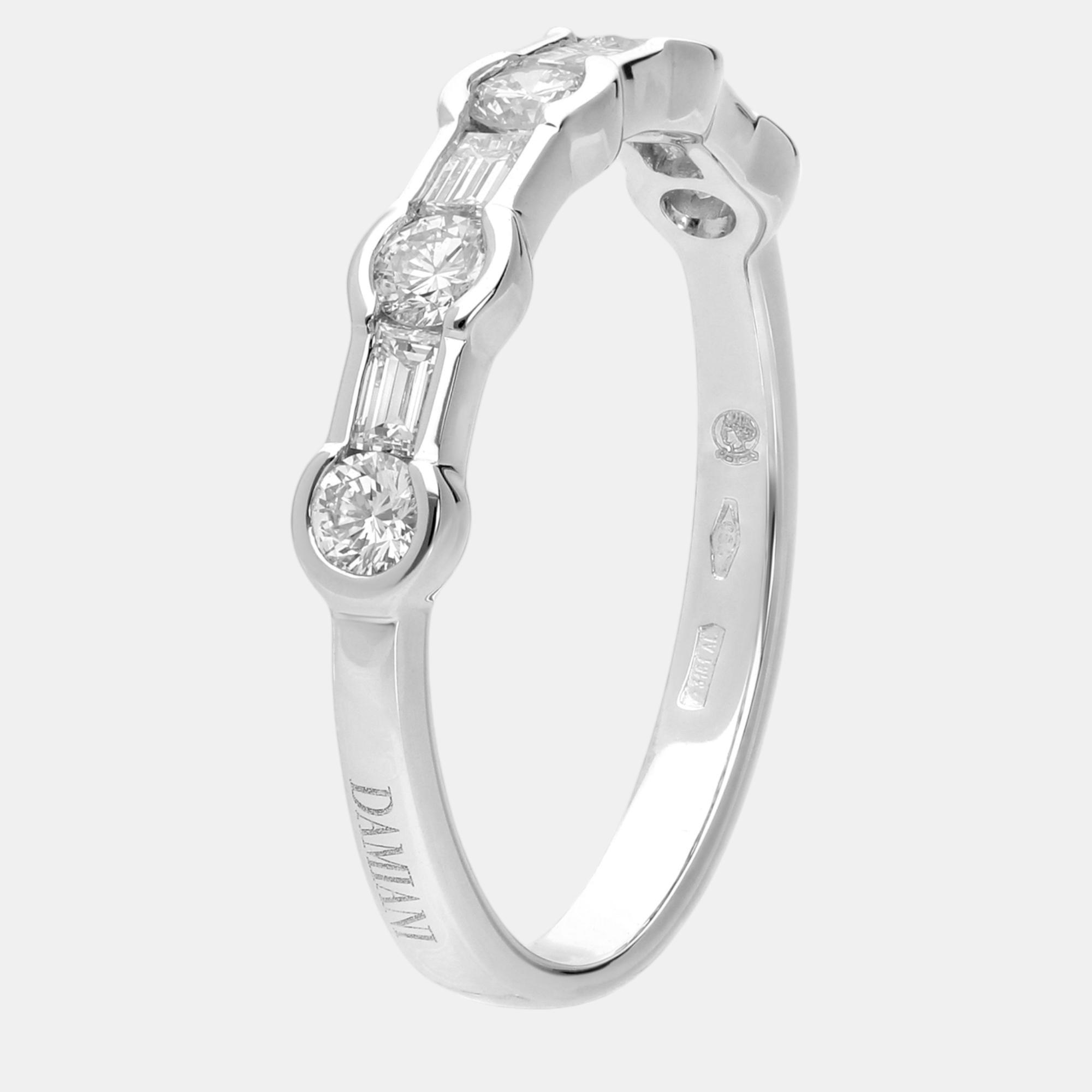 Pre-owned Damiani 18k White Gold Diamond Wedding Band Ring