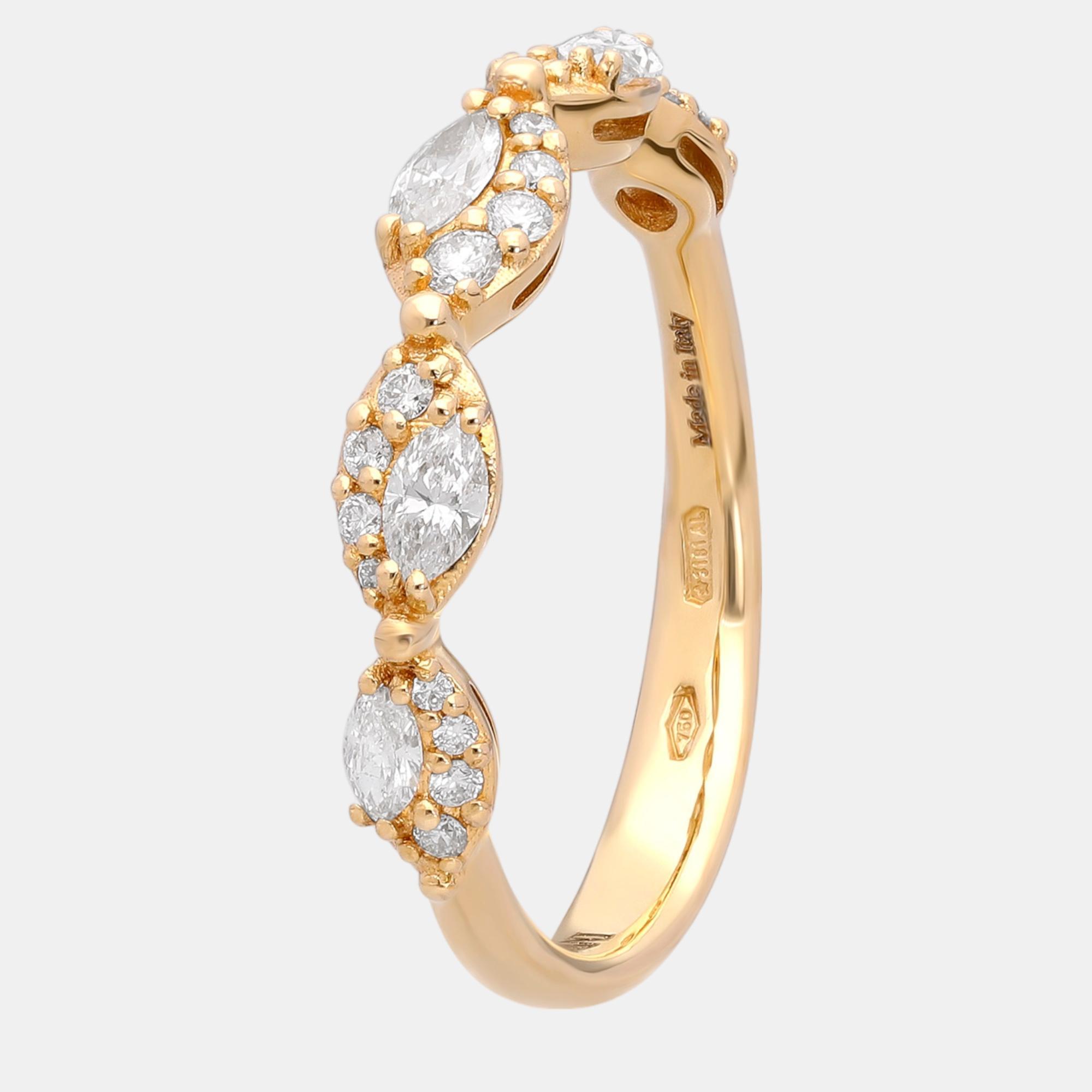 Pre-owned Damiani 18k Yellow Gold Diamond Band Ring