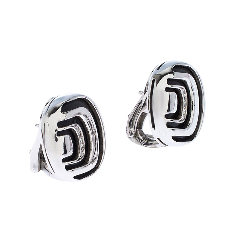 

Damiani Damianissima Onyx Diamond Silver Stud Earrings