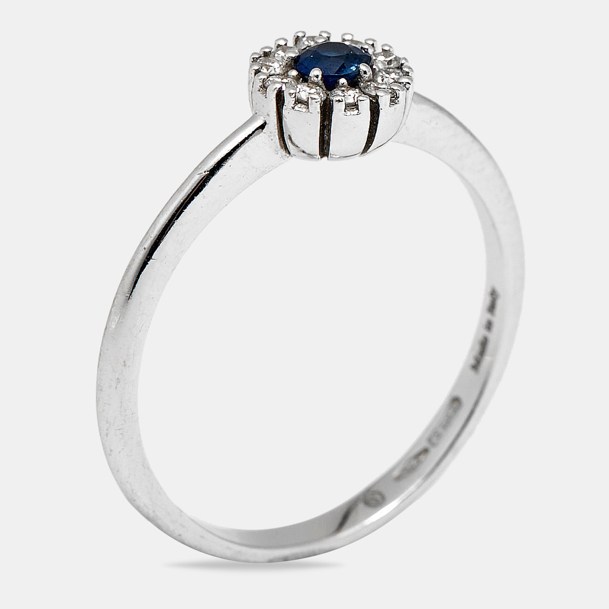 

Damiani Margerita Sapphire Diamonds 18k White Gold Ring Size