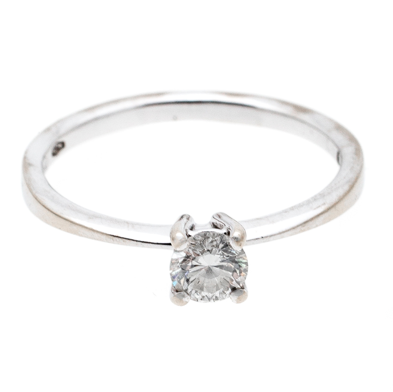 

Damiani Luce 0.25ct Solitaire Diamond 18k White Gold Engagement Ring Size