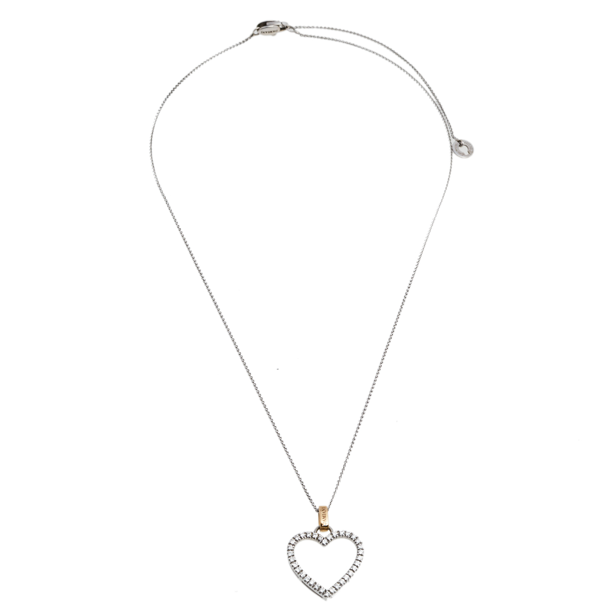 

Damiani Diamond 18k Two Tone Gold Heart Pendant Necklace