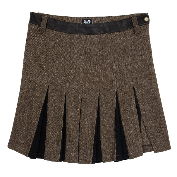 Pre Owned D&G Pleated Box Skirt S