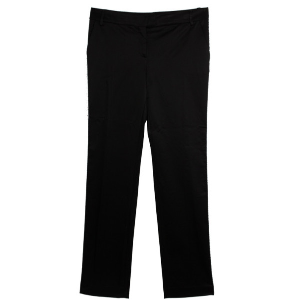 Pre Owned D&amp;G Black Cotton Wool Trousers L