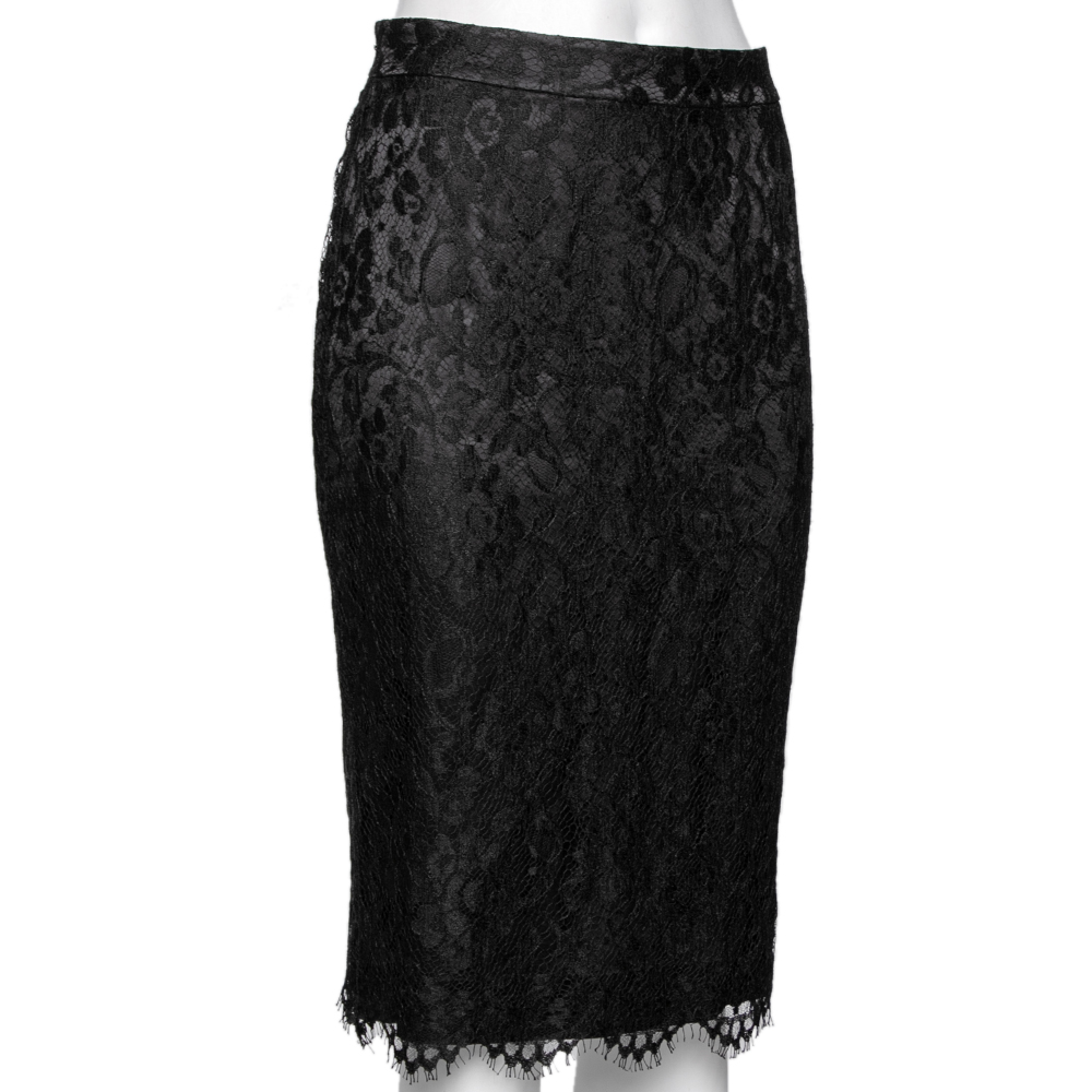 

D&G Black Lace Pencil Skirt