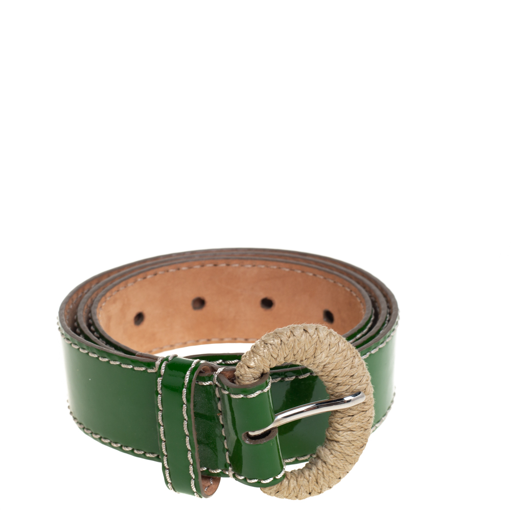 

D&G Green Patent Leather Belt