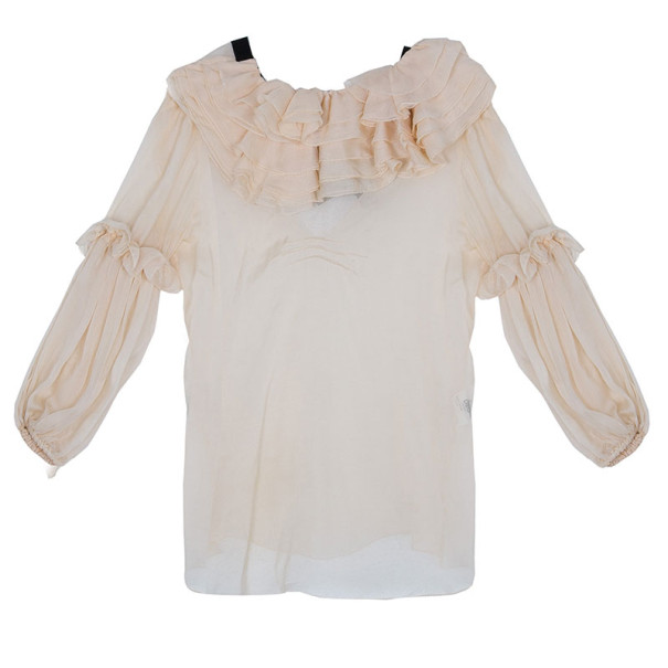 Pre Owned D and G Light Pink Ruffled Blouse S