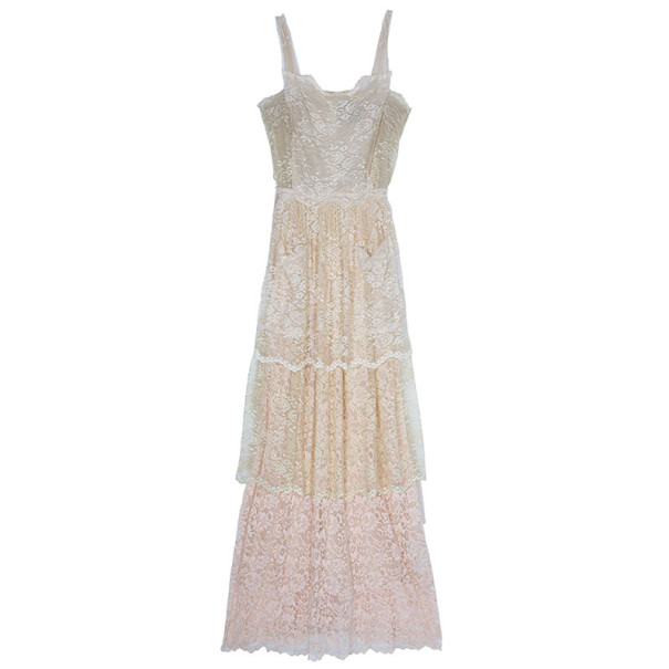 Pre Owned D&G Tiered Lace Dress S