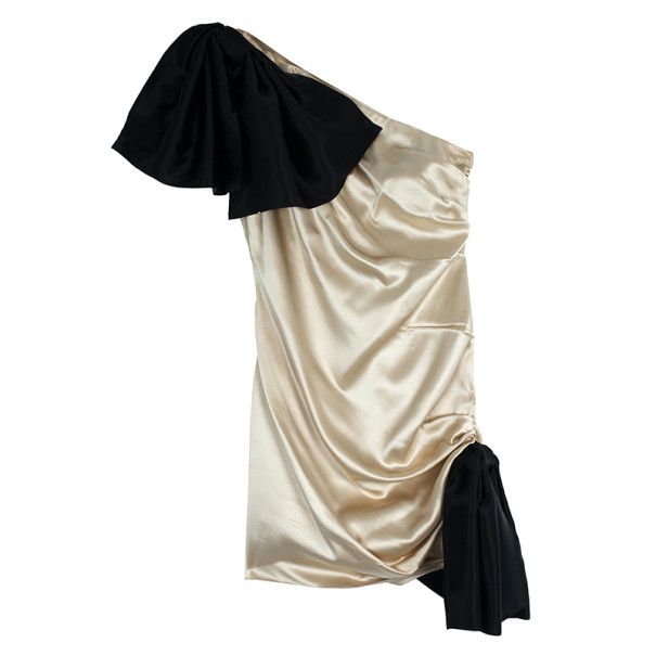 D and G Bow Detailed Satin Dress M