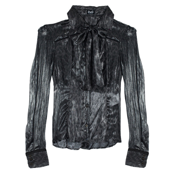 Pre Owned D and G Leopard Print Chiffon Top S