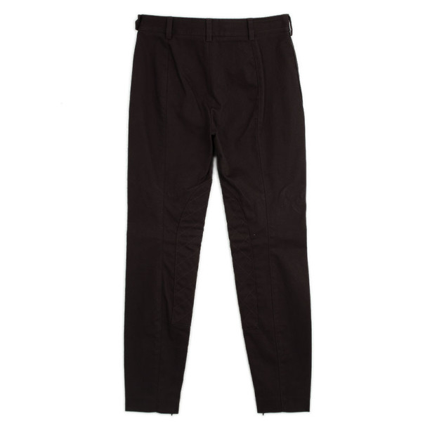Pre Owned D and G Brown Skinny Trousers with Leather Piping L