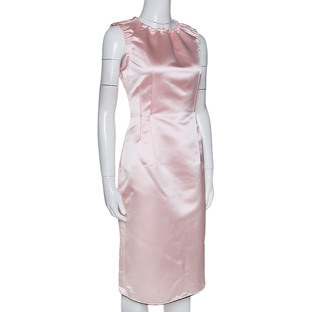

D&G Light Pink Satin Sleeveless Sheath Dress