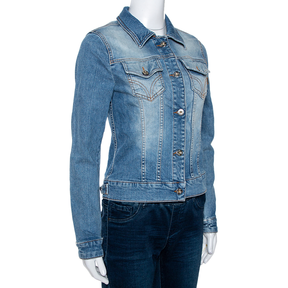 

D&G Blue Medium Washed Denim Button Front Jacket