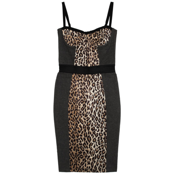 leopard bustier dress