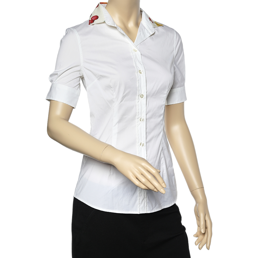 

D&G White Cotton Short Sleeve Shirt
