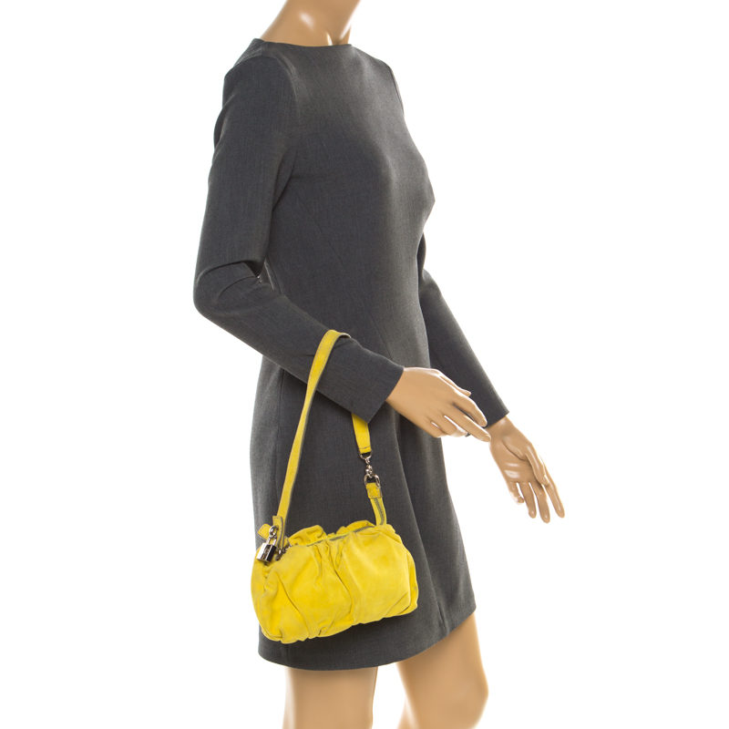 

D&G Yellow Suede Regina Shoulder Bag