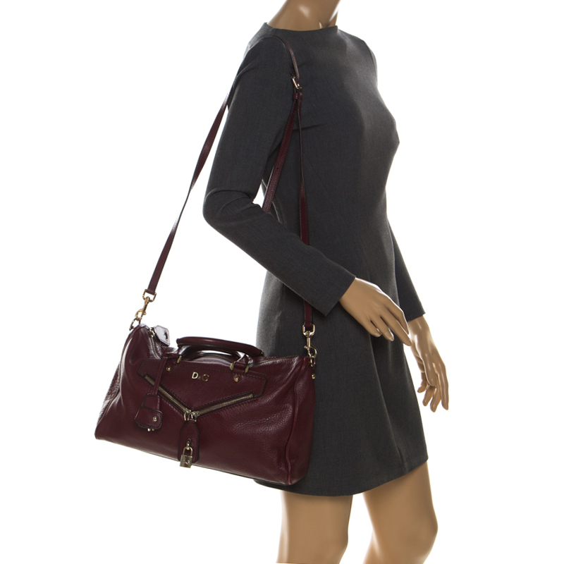 

D&G Burgundy Leather Micol Satchel