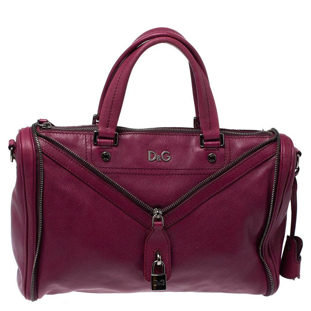 D&G Purple Soft Leather Vilma Satchel