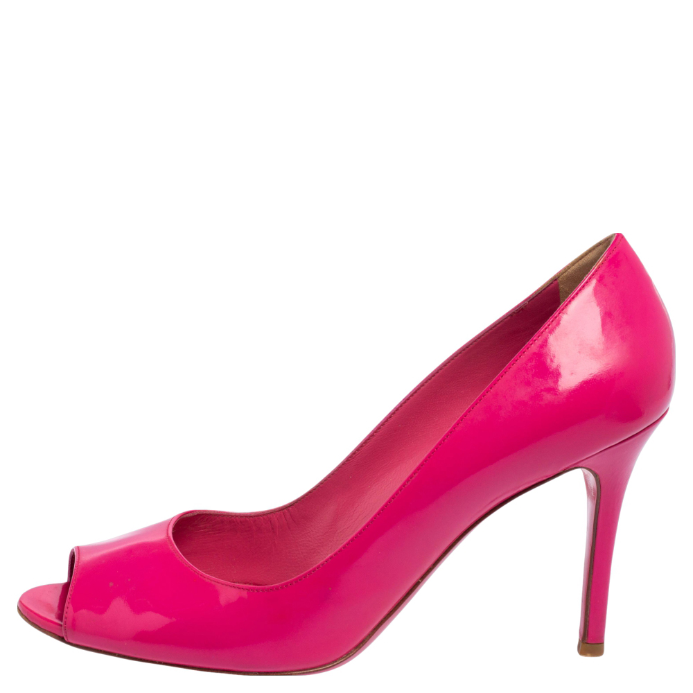 

D&G Pink Patent Leather Peep Toe Pumps Size