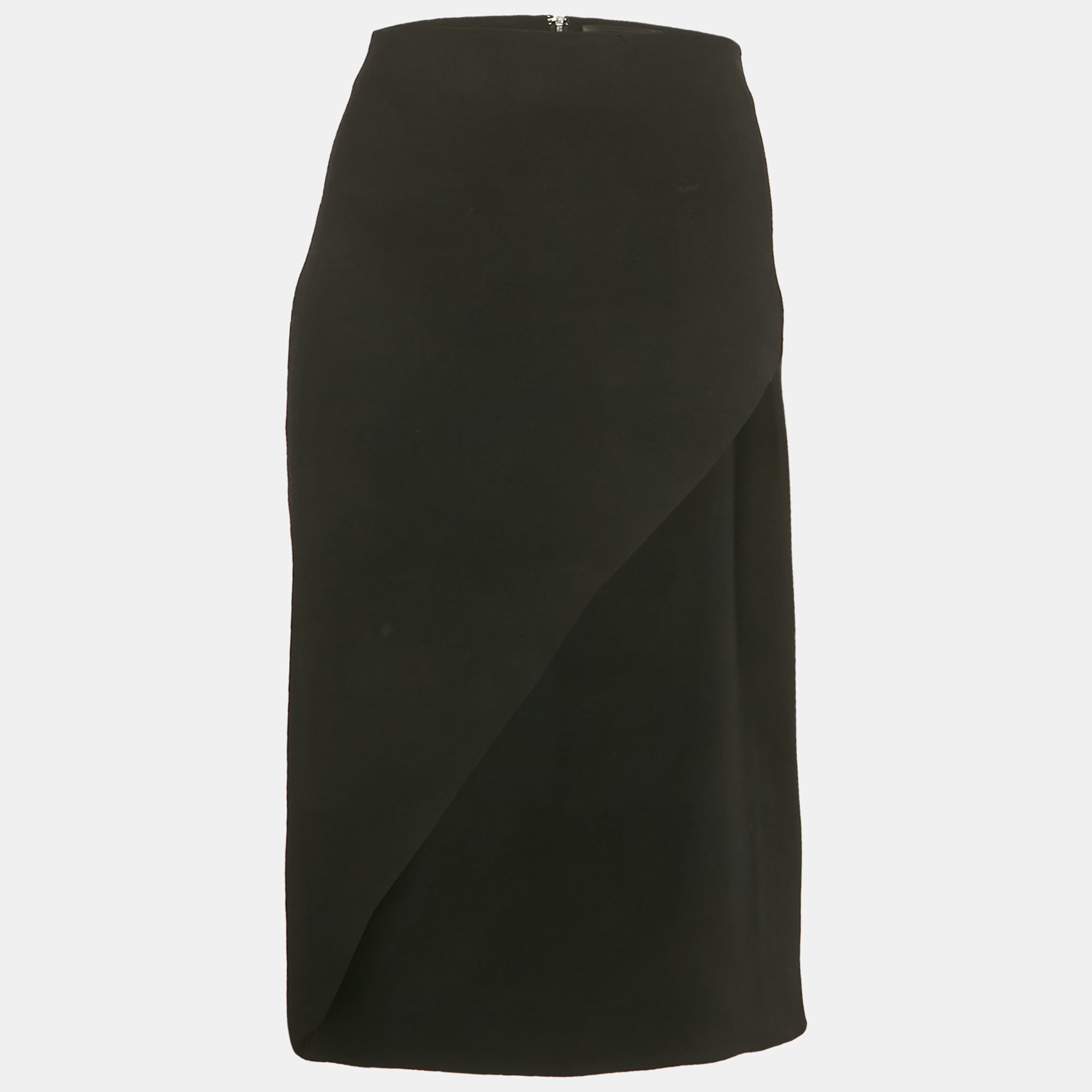 

David Koma Black Wool Slit Pencil Skirt S