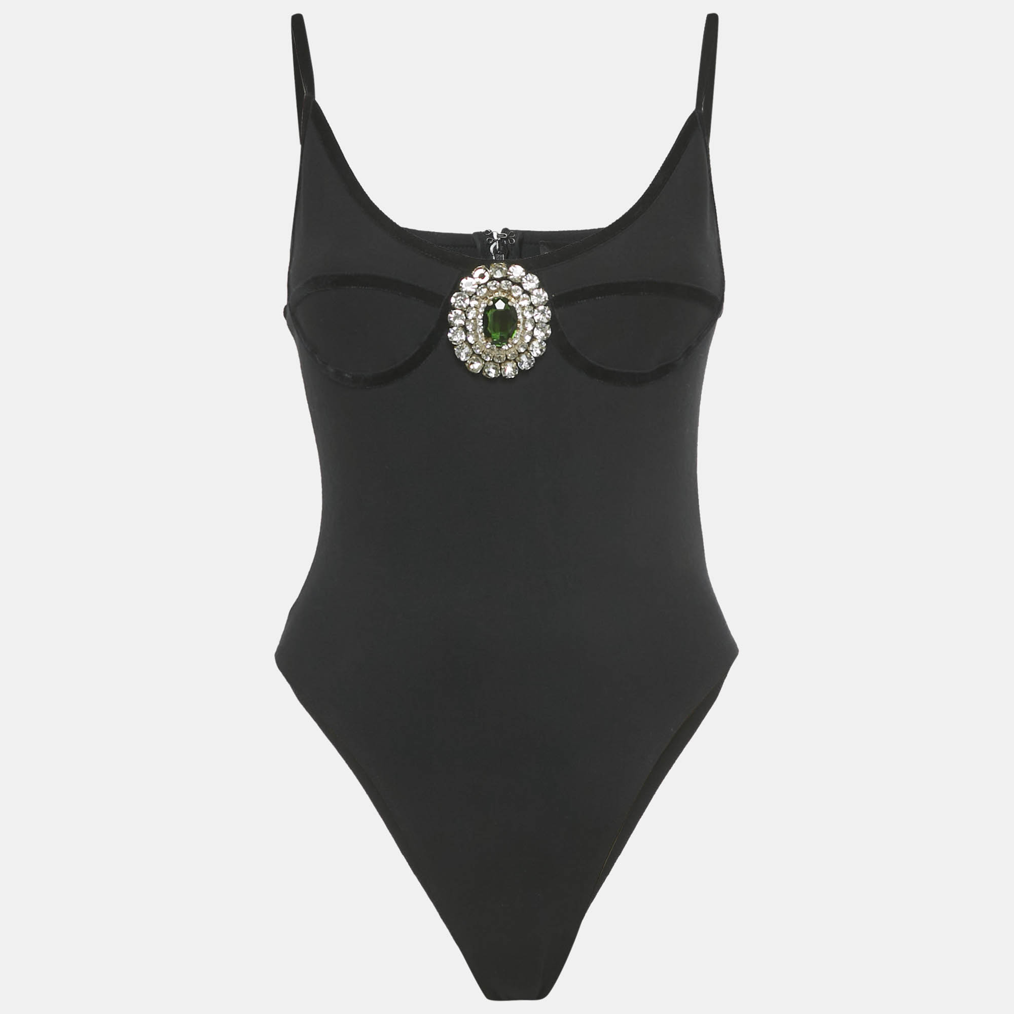 

David Koma Black Crystal Jersey Bodycon M