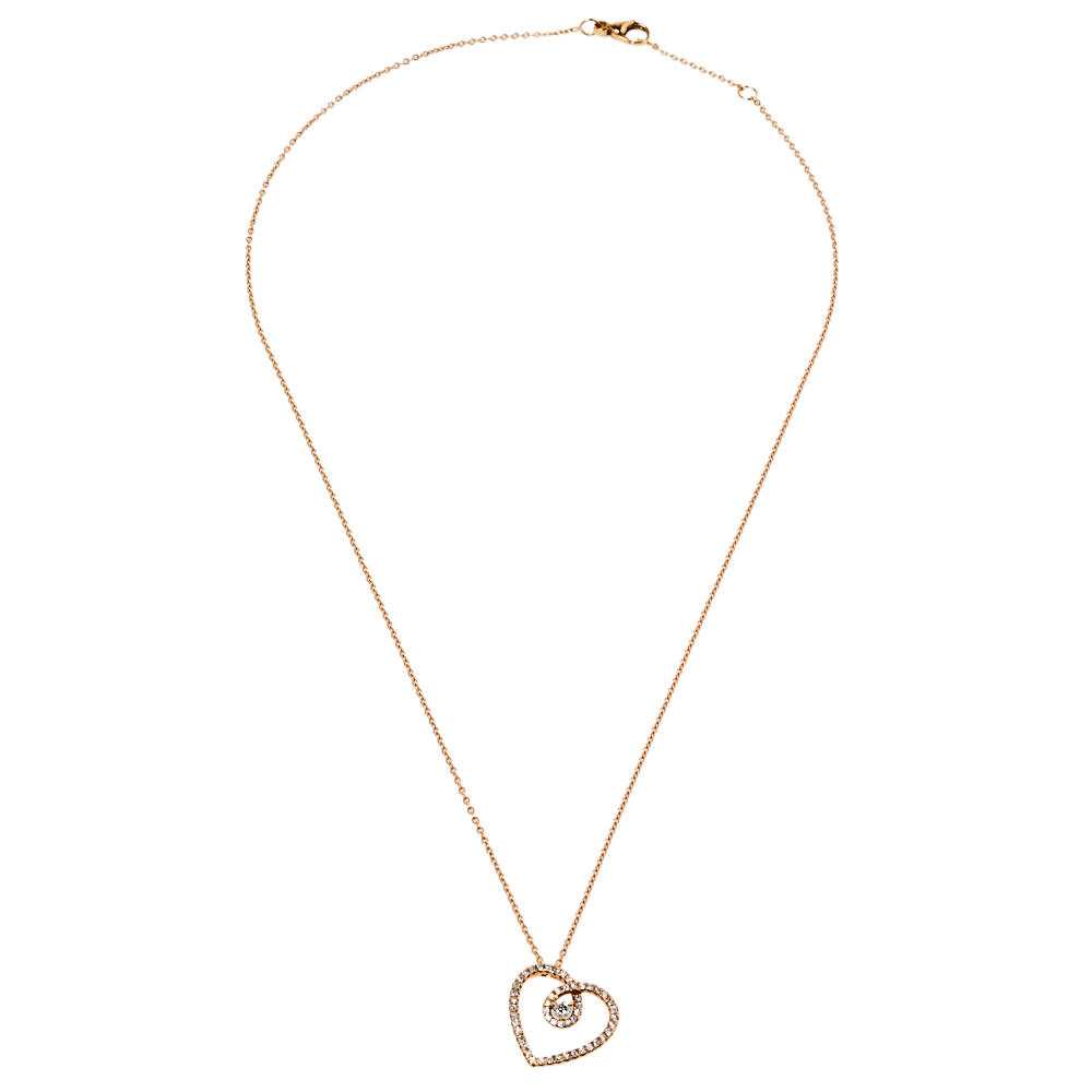 

De Beers Classic Heart Diamond 18K Rose Gold Pendant Necklace