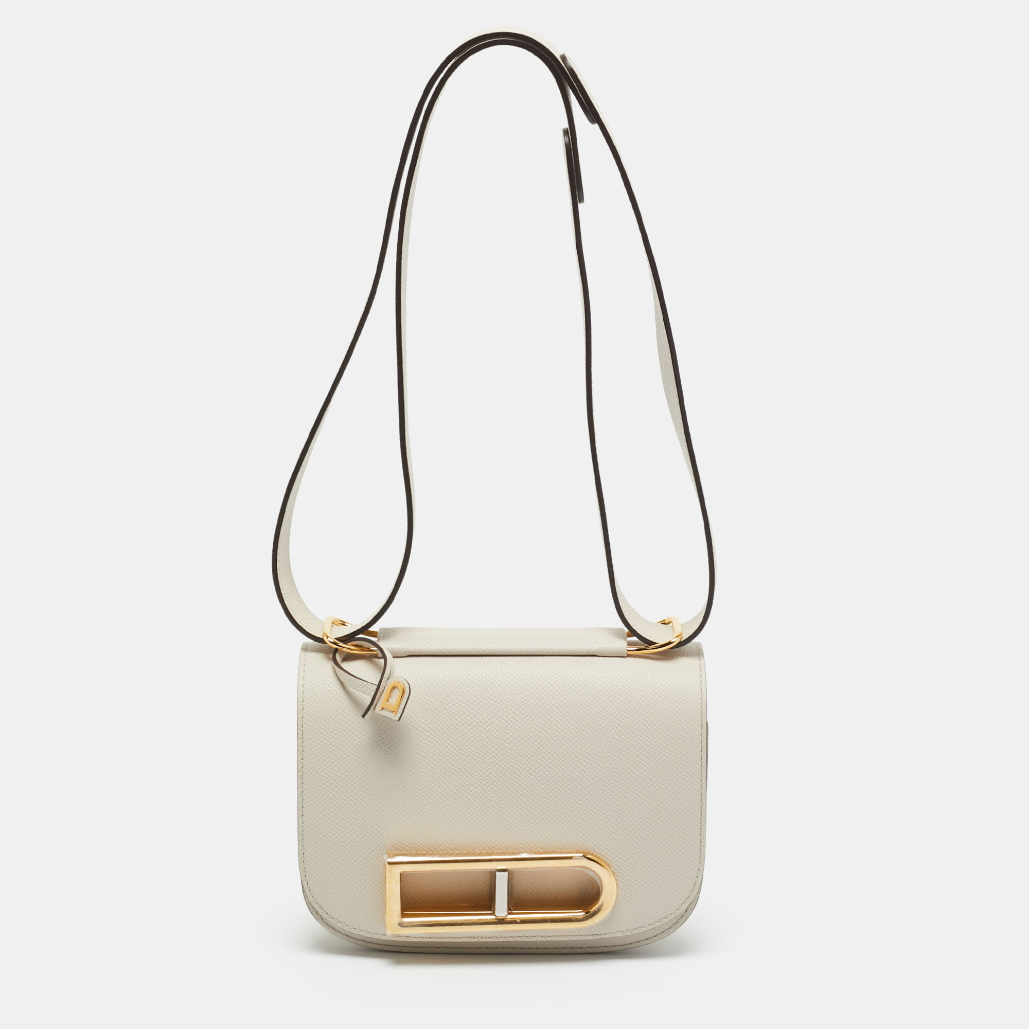 Pre-owned Delvaux Sesame Leather Small Lingot Shoulder Bag In Sand