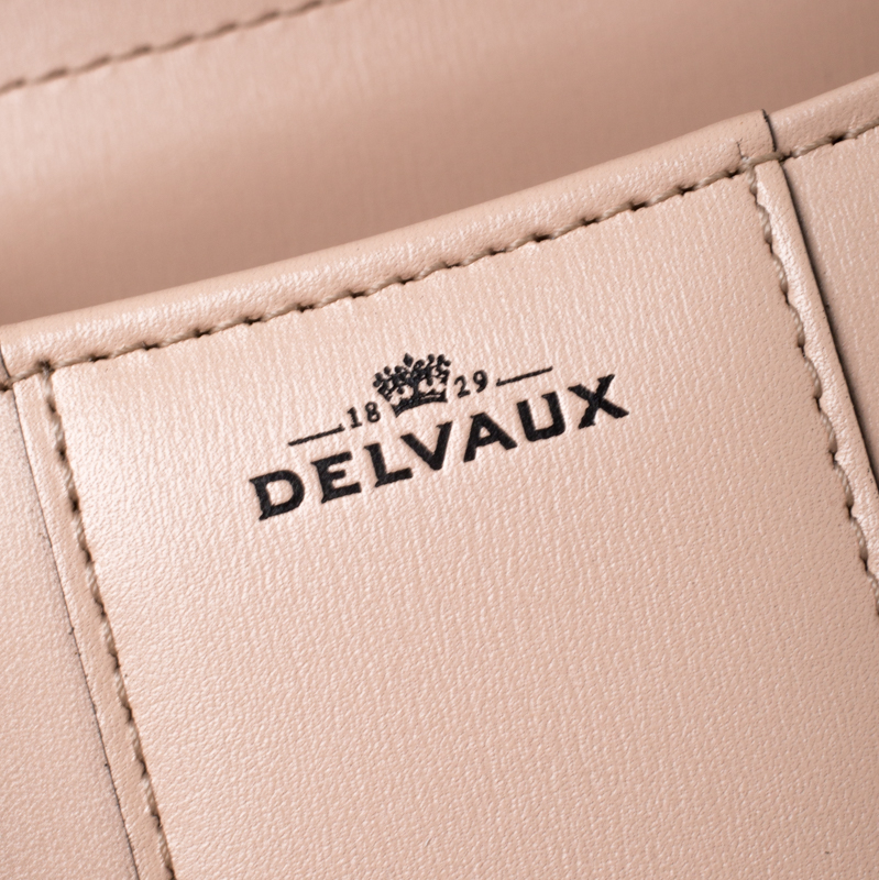 Delvaux Peach Leather Mini Le Brillant Top Handle Bag For Sale at 1stDibs