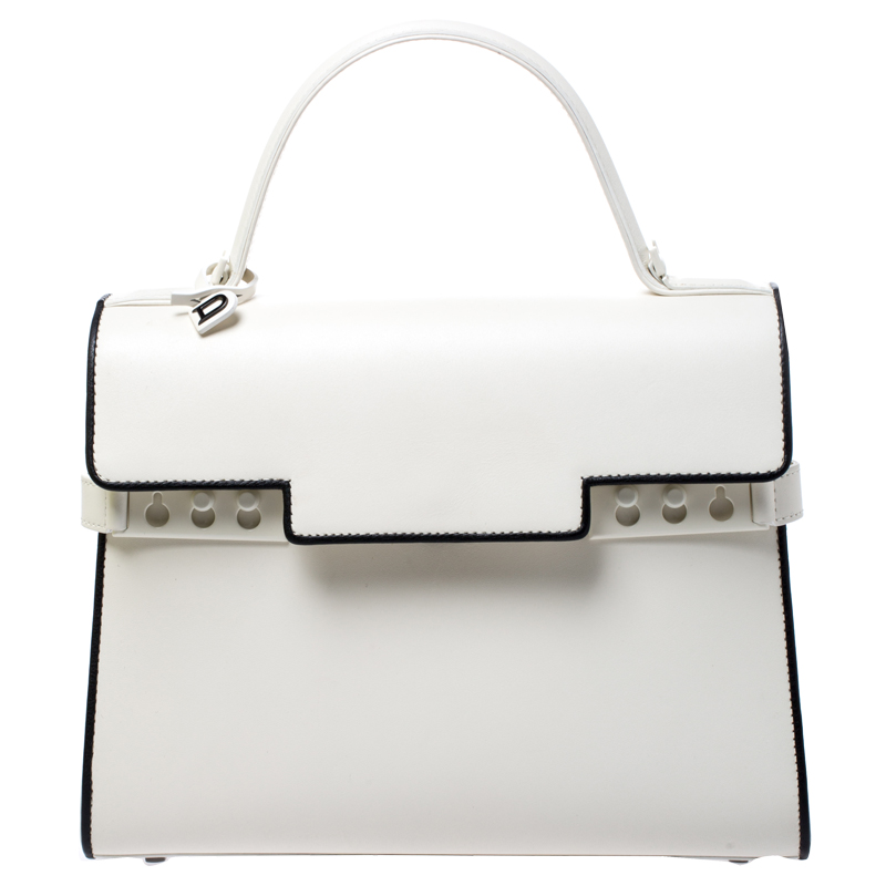 Delvaux White Leather Tempete MM Top Handle Bag Delvaux | The Luxury Closet