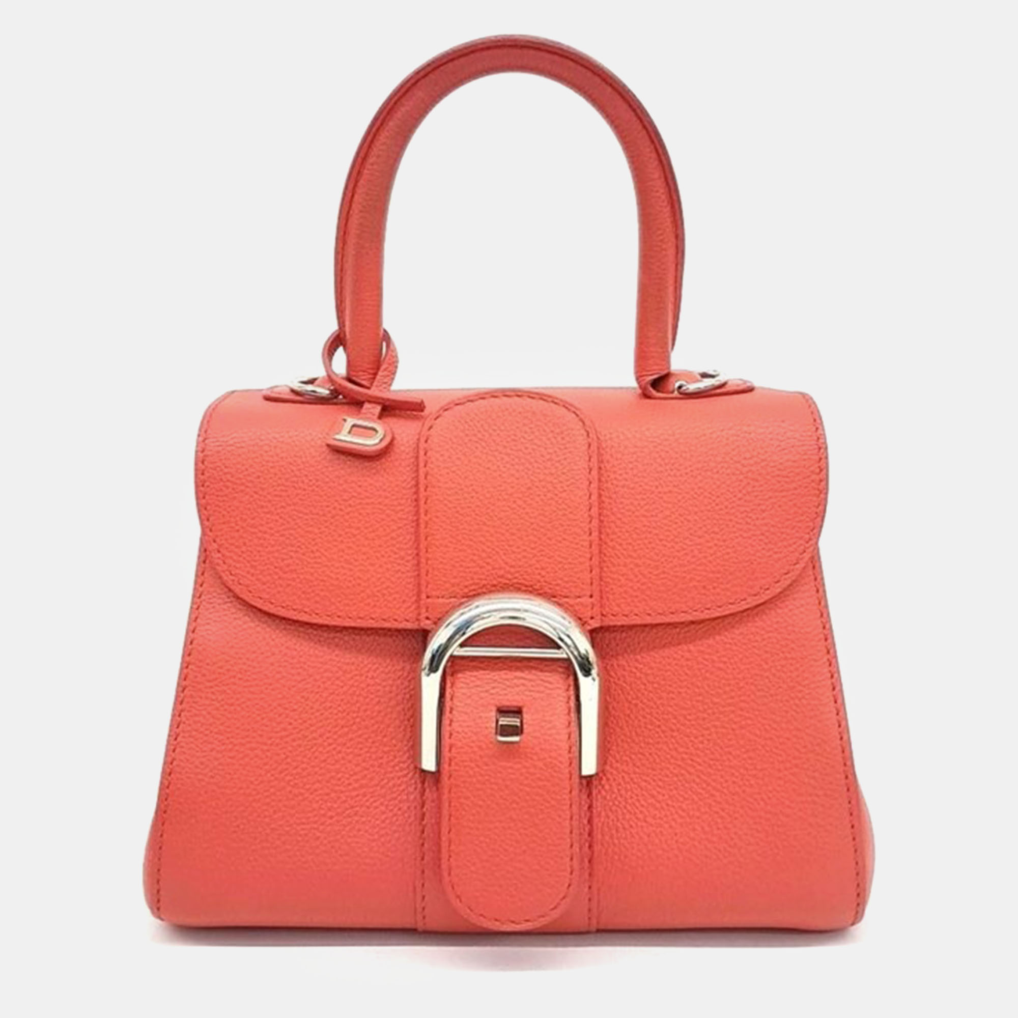 

Delvaux Orange Leather Brilliant Mini Box bag