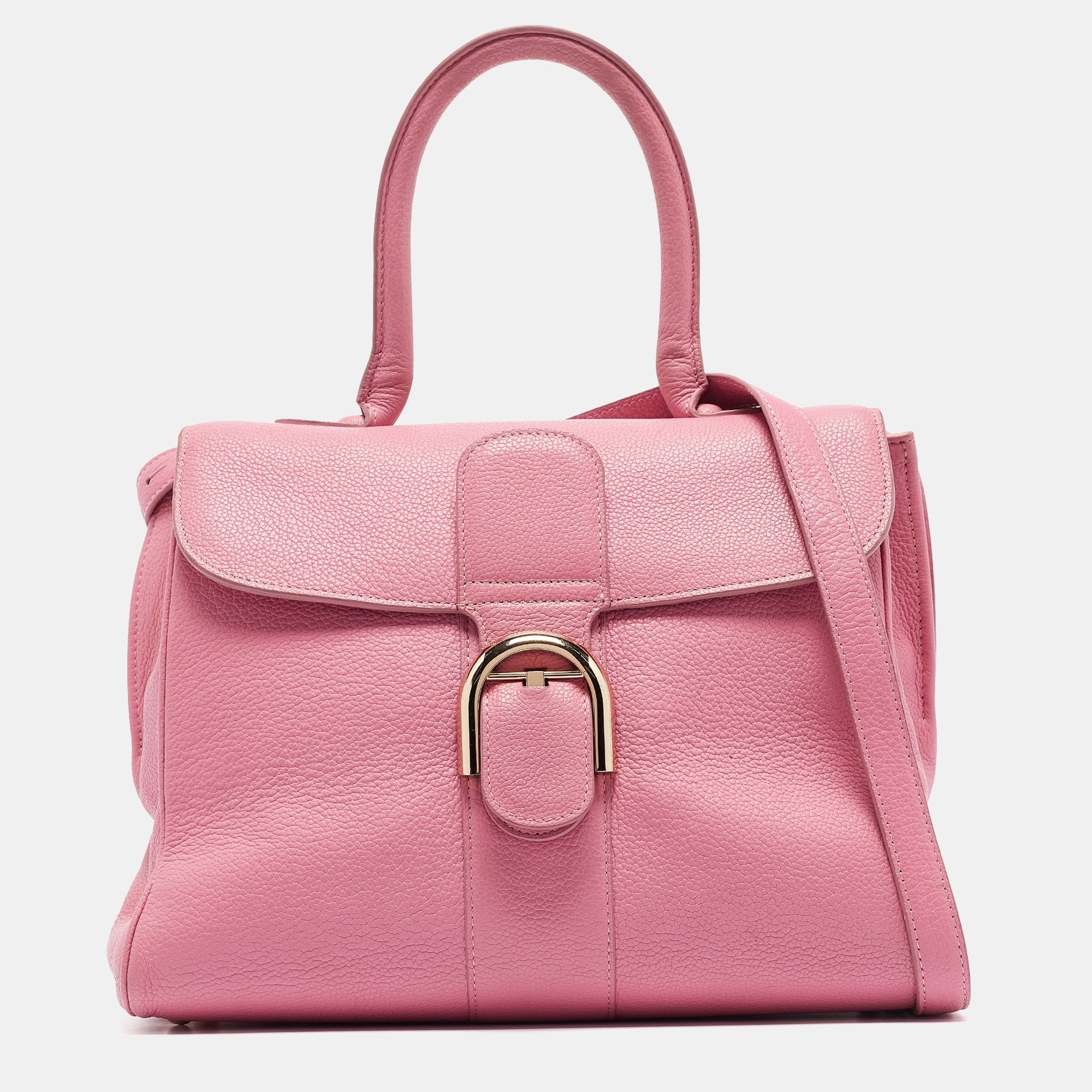 

Delvaux Pink Leather Brilliant Sellier MM Top Handle Bag