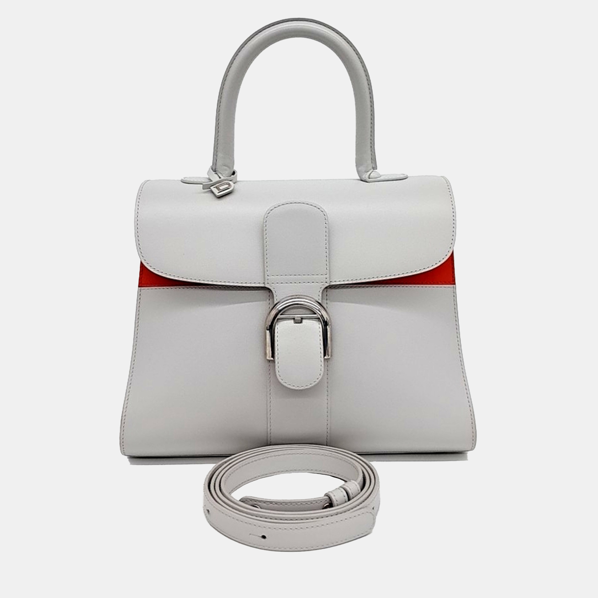 

Delvaux Grey Leather Briand MM bag