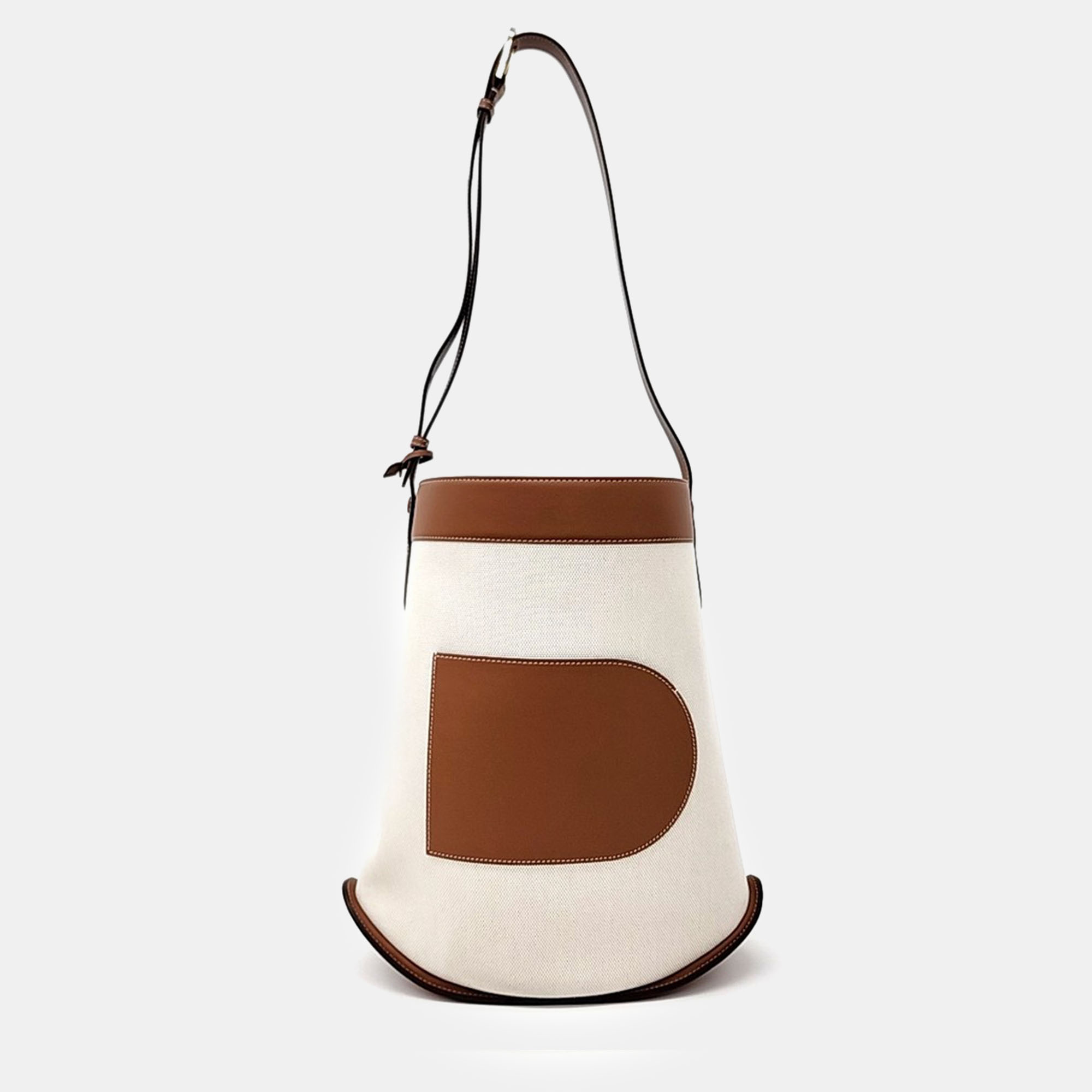 

Delvaux Brown Cream Canvas and Leather Pin Crossbody Bag