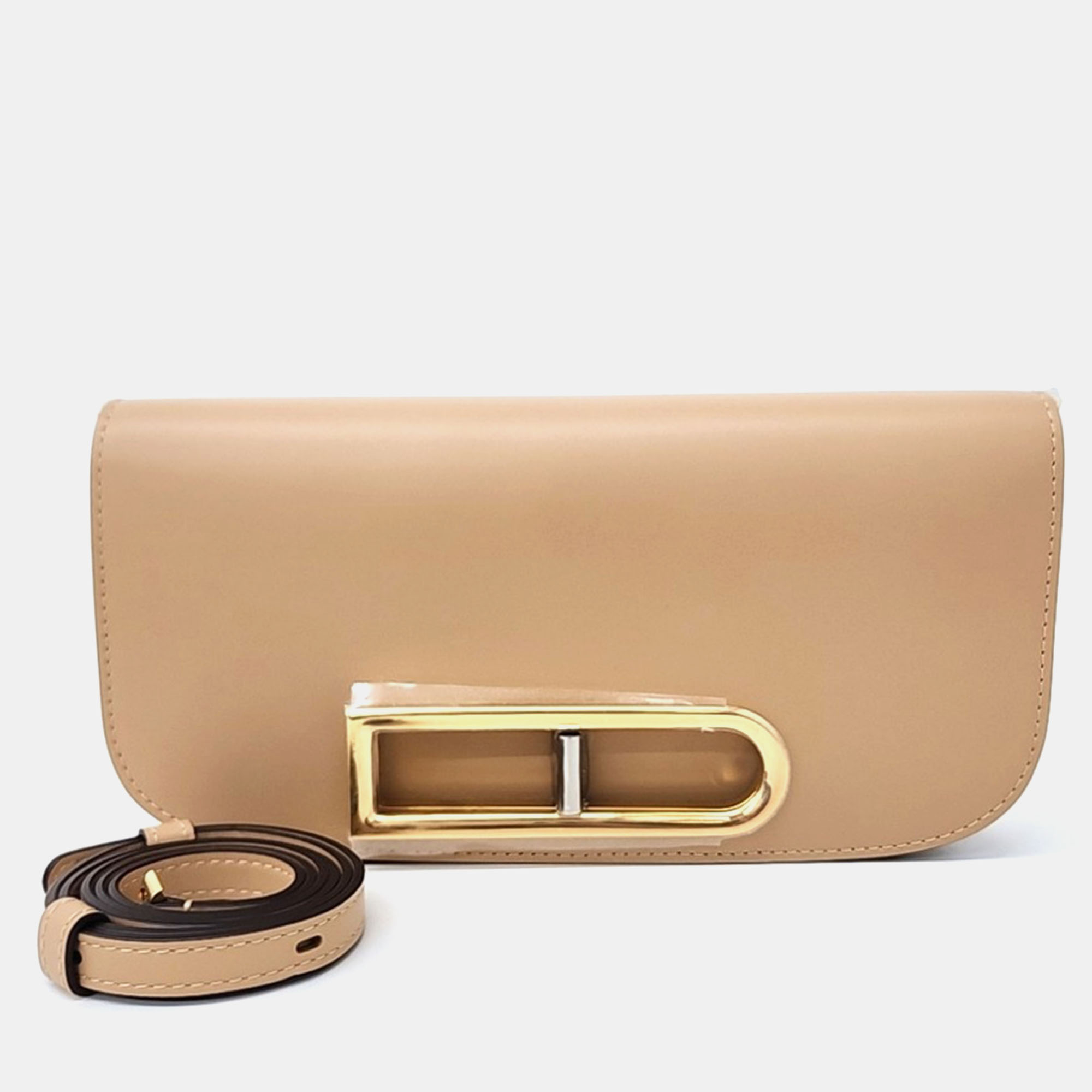 Pre-owned Delvaux Beige Leather Lango Clutch Bag
