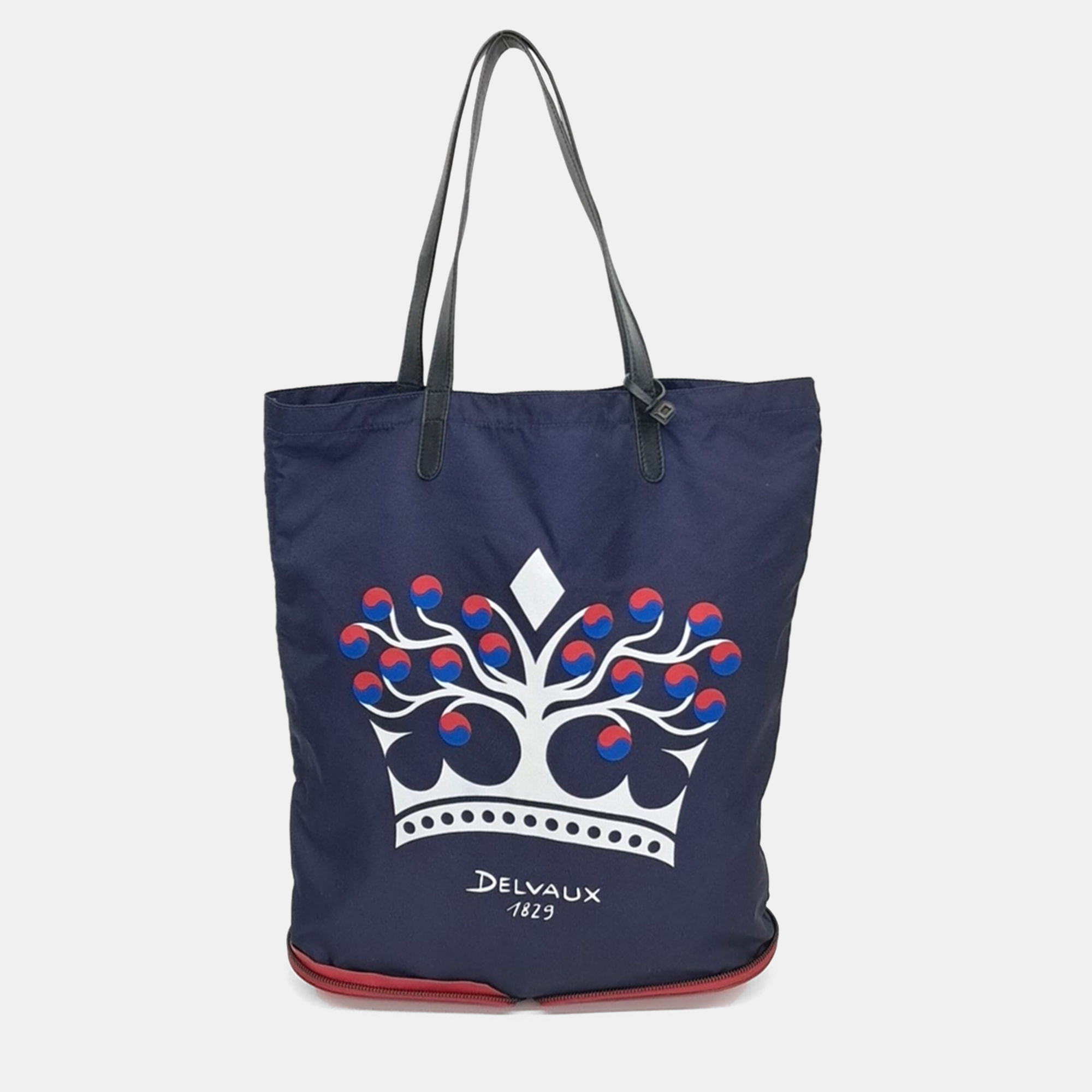 

Delvaux Navy Blue Canvas and Leather Kangaroo Bag