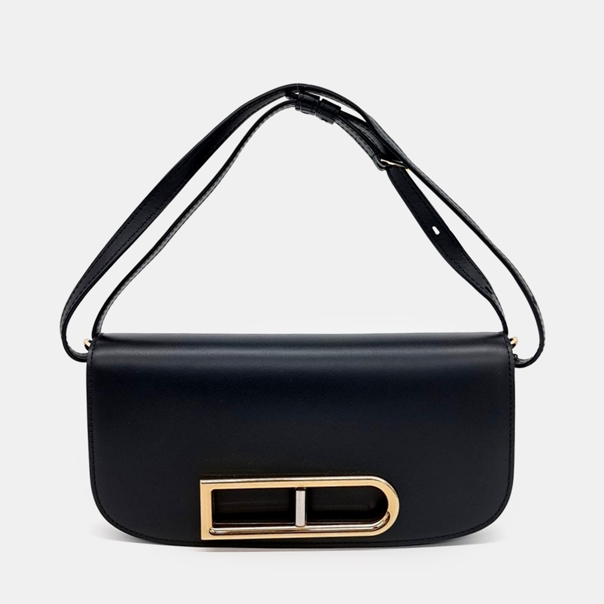 

Delvaux Black Leather Rango Clutch Bag