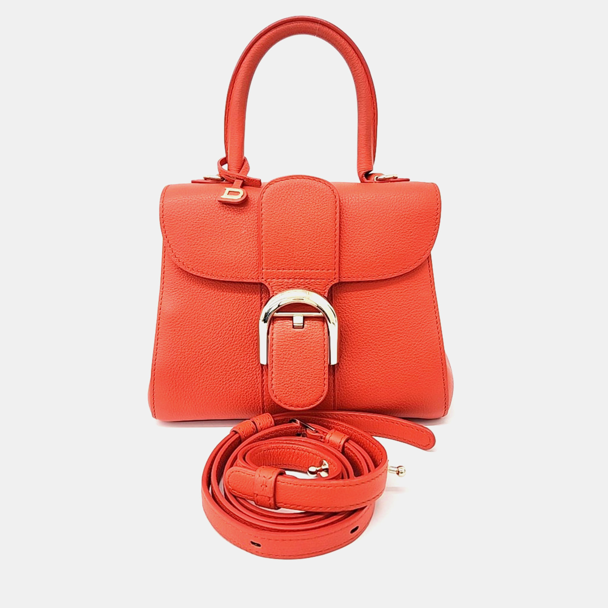 

Delvaux Orange Leather Briand Mini Box